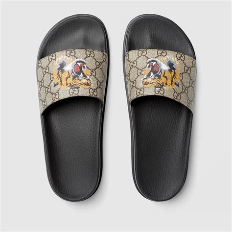 rubber gucci flip flops mens|men's gucci tiger slides.